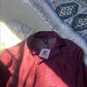 Savage X Fenty Men's Maroon Shirt Jacket